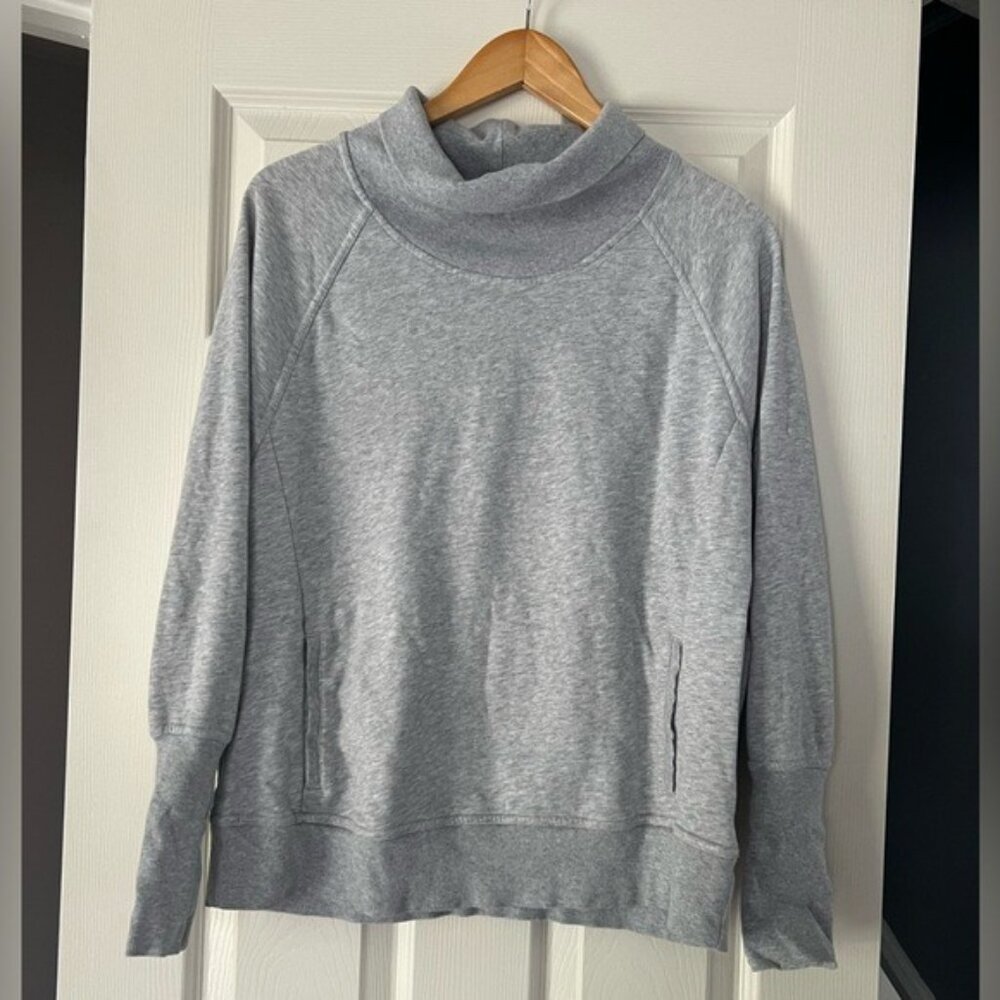Womens Gray C9 Champion Cowl Neck Pullover Large Long Sleeve Sweatshirt Top